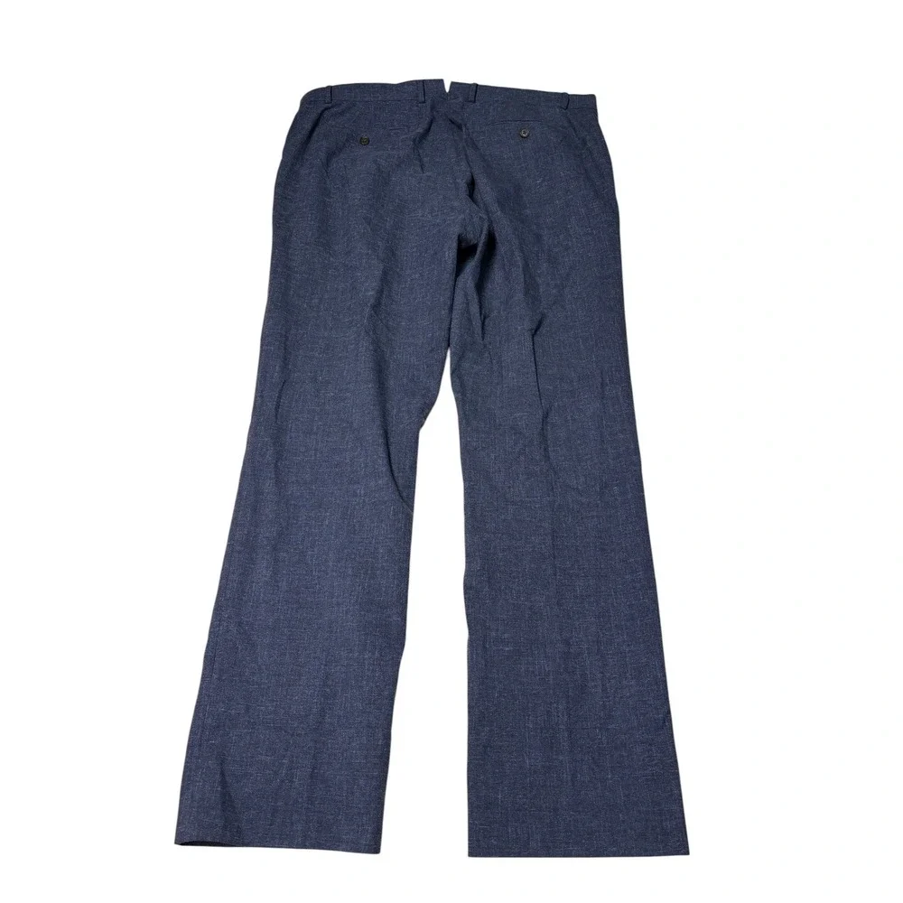 Banana Republic Mens Tailored Slim Fit Blue Textured Dress Pants 38x32 Stretch